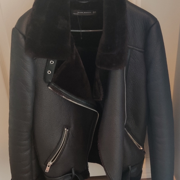 Zara doublefaced biker jacket (small) - Picture 2 of 2